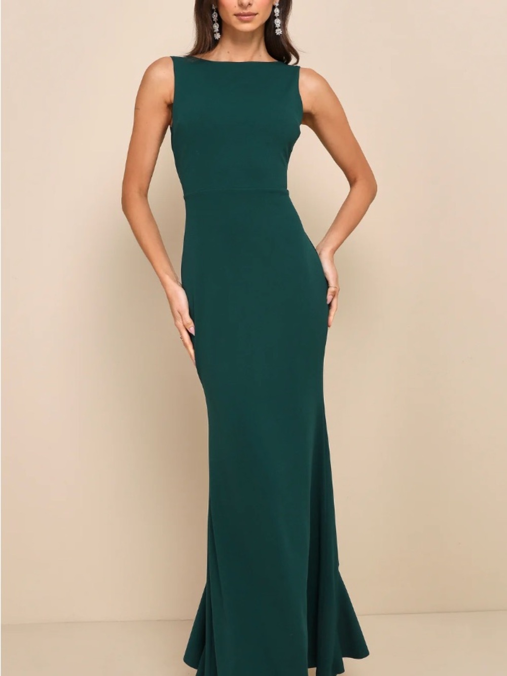 Lulu's Emerald Green Sleeveless Maxi Gown